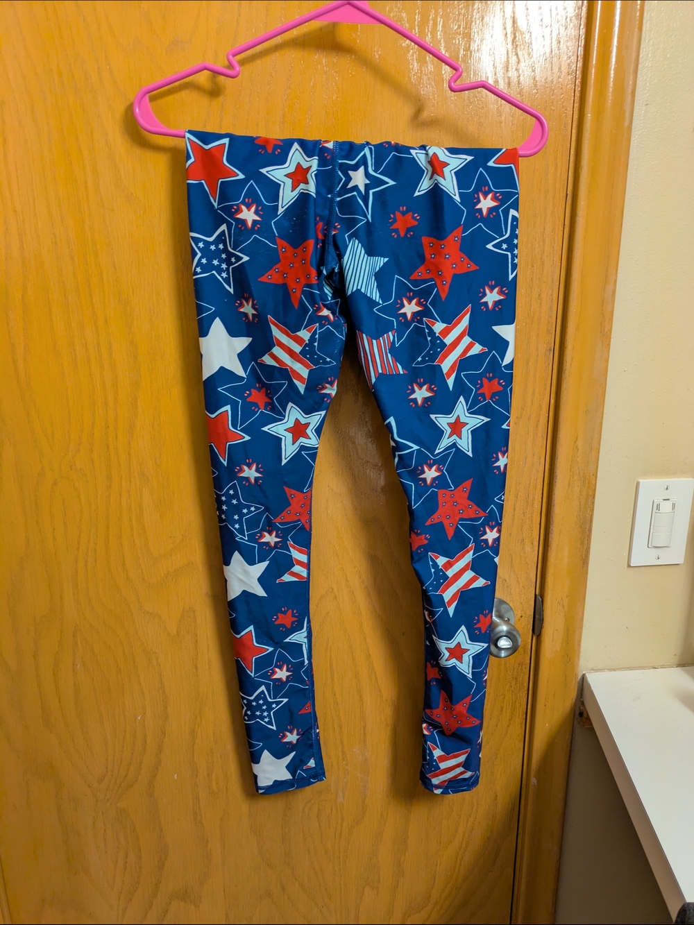 Leggings Of The Month Club-Blue Star-Print Leggings - Patriotic Women's Bottoms